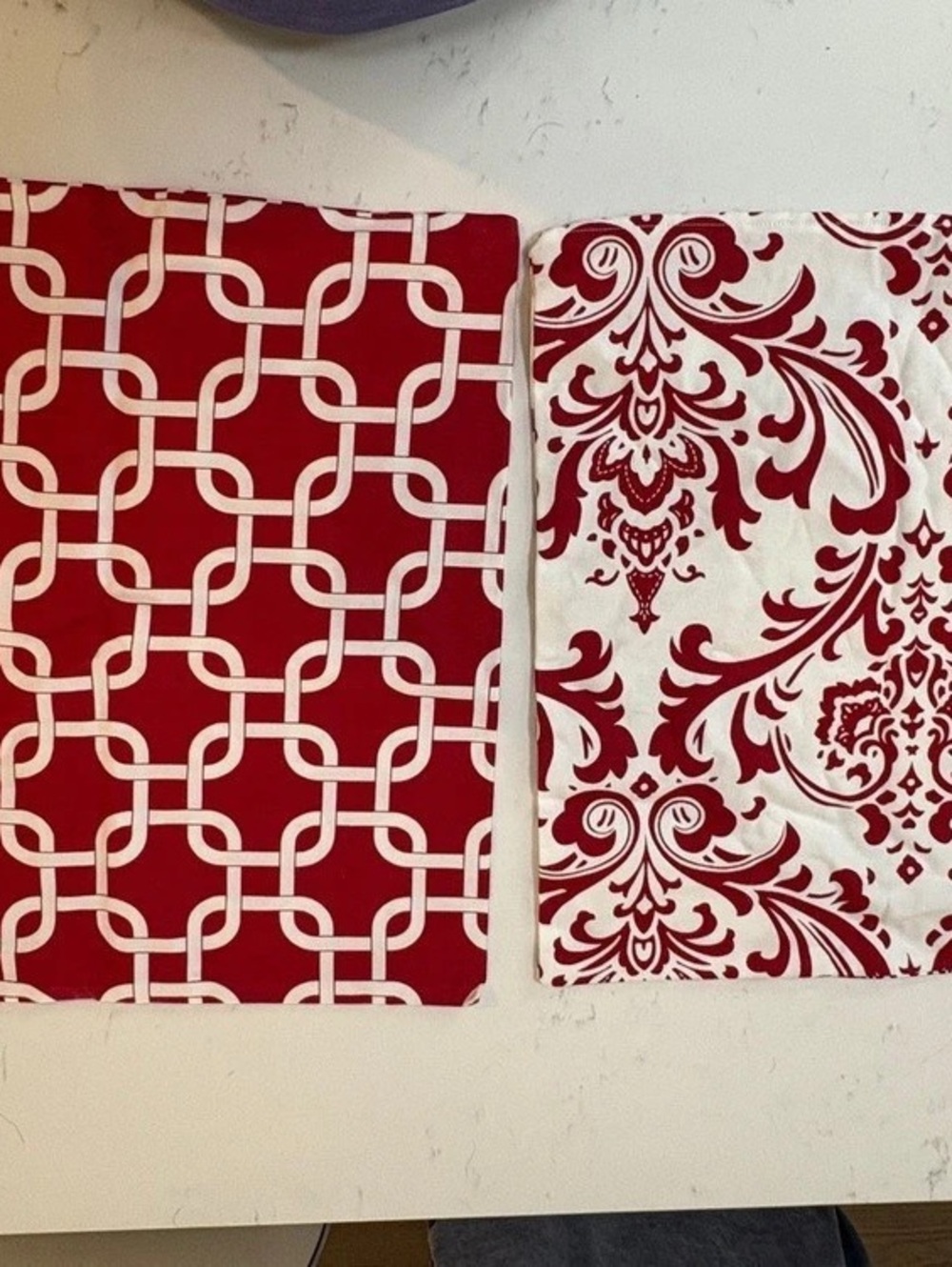 Red & White Geometric & Paisley Pillow Shams